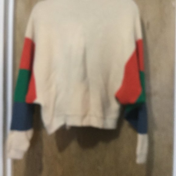 Cabi open front  knit cropped cardigan with multi colored sleeves size small - Picture 5 of 5